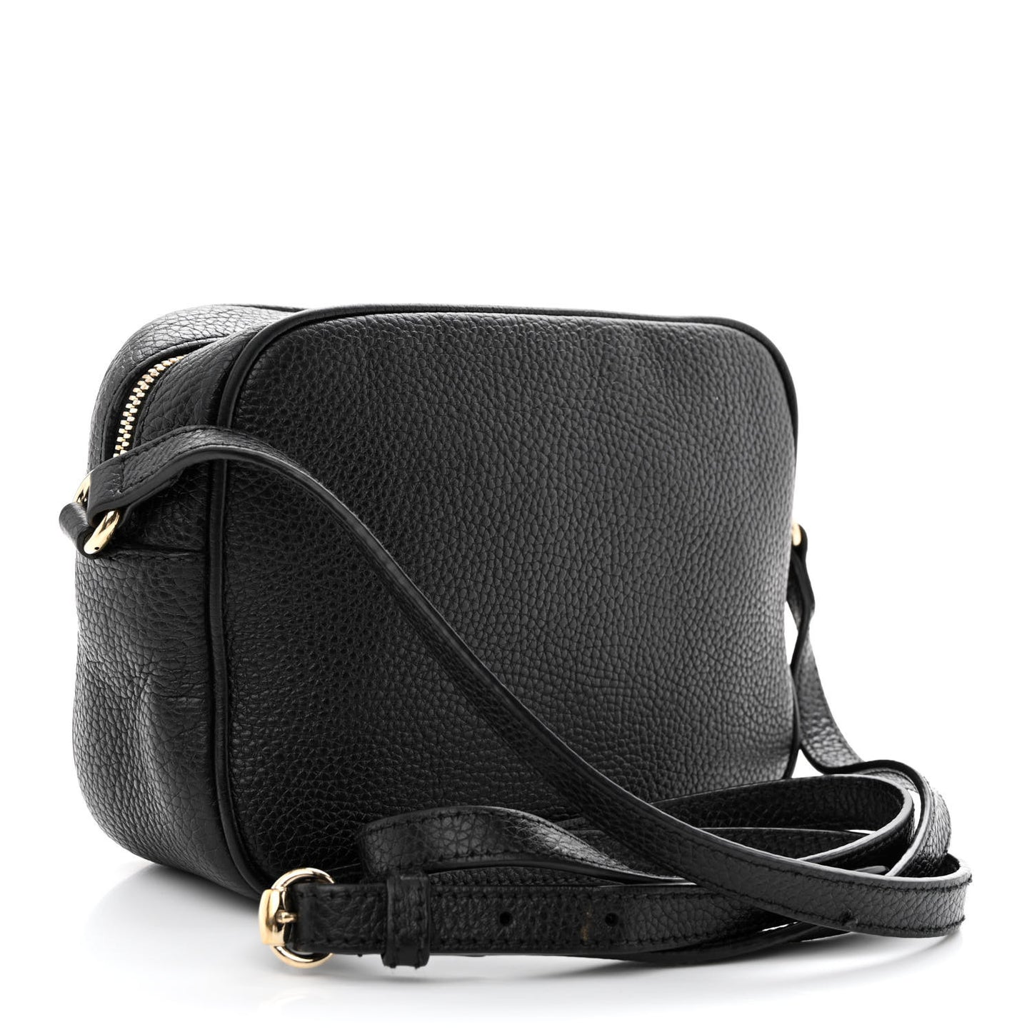 Pebbled Calfskin Small Soho Disco Bag Black