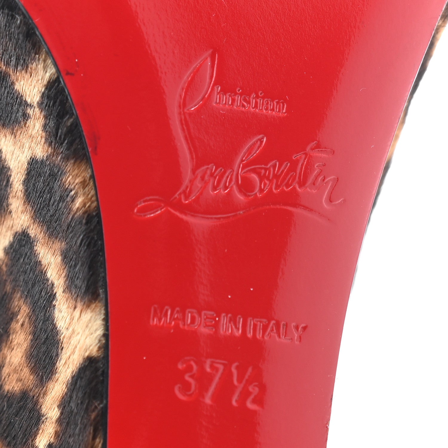 Christian Louboutin Pony Hair Melissa Wedges 37.5 Leopard 6 of 8