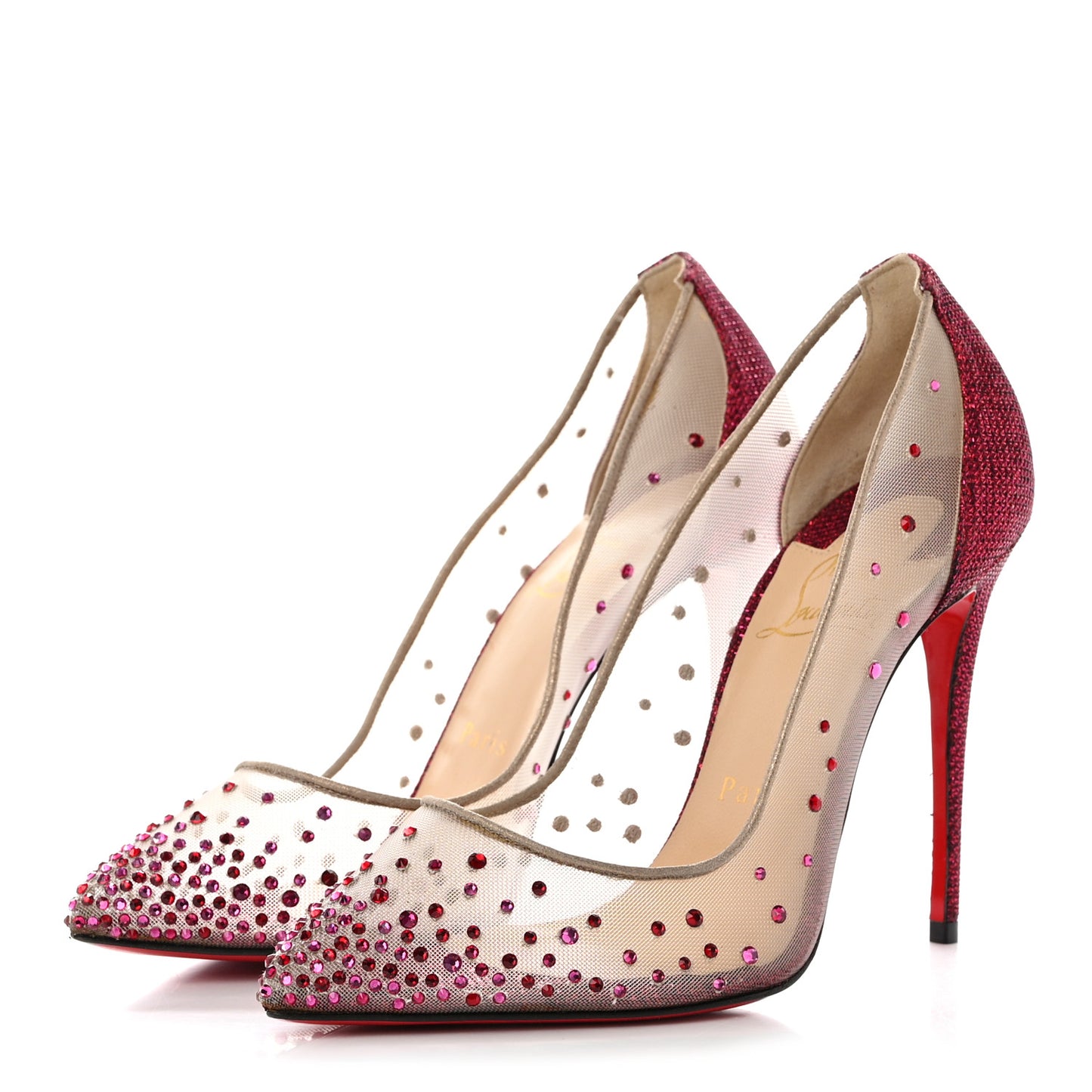 Rete Glitter Mini Specchio Strass Follies 100 Pumps 36 Cassis