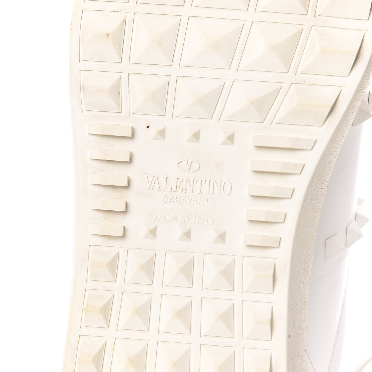 Calfskin Mens Rockstud Untitled Open Sneakers 42 White