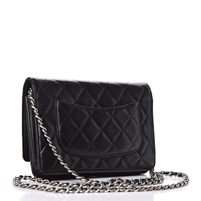 Chanel Lambskin Quilted Wallet On Chain WOC Black 3 of 18