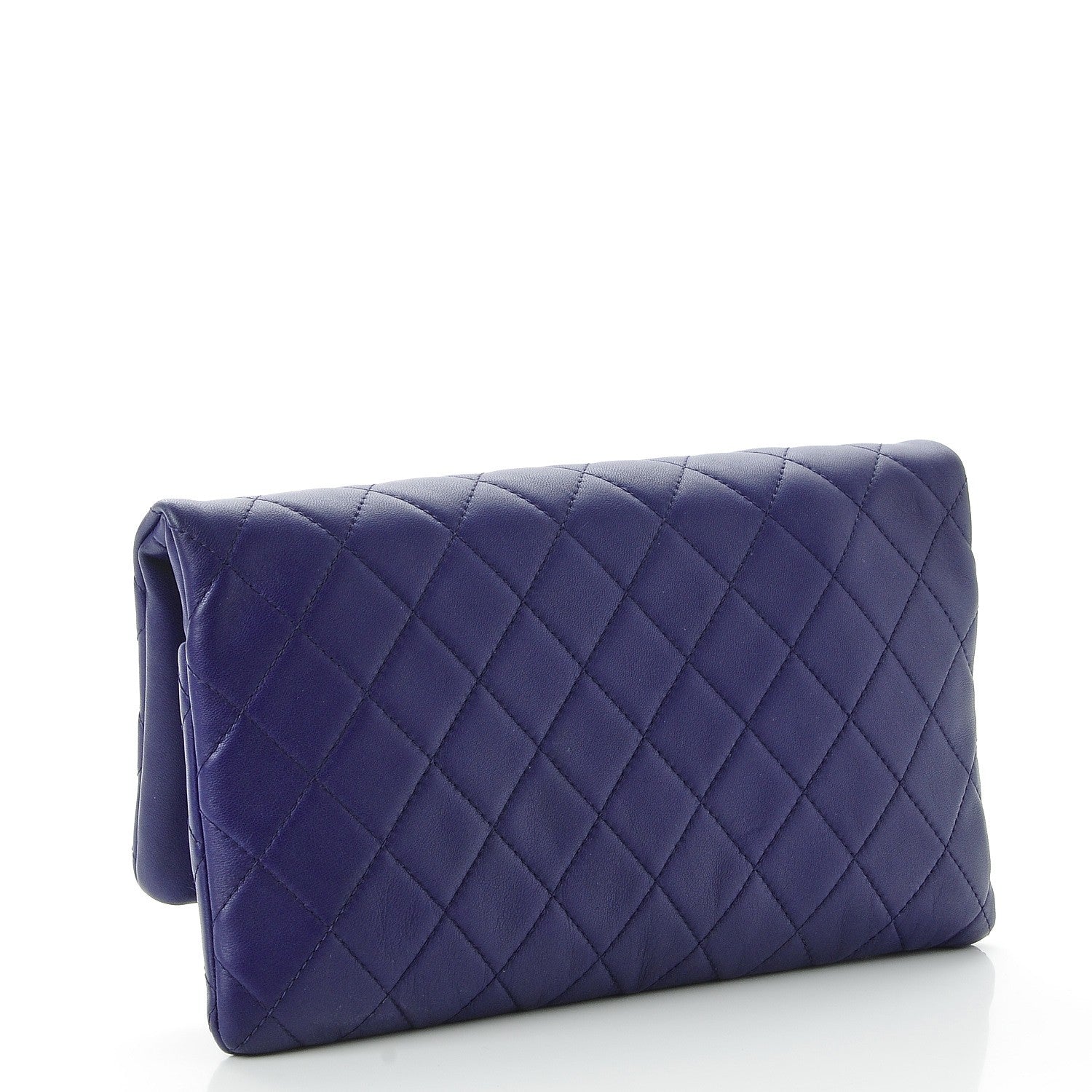 Chanel Lambskin Quilted CC Beauty Clutch Blue 3 of 8