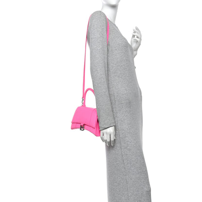 Balenciaga Shiny Box Calfskin Small Hourglass Top Handle Bag Acid Fuchsia 2 of 13