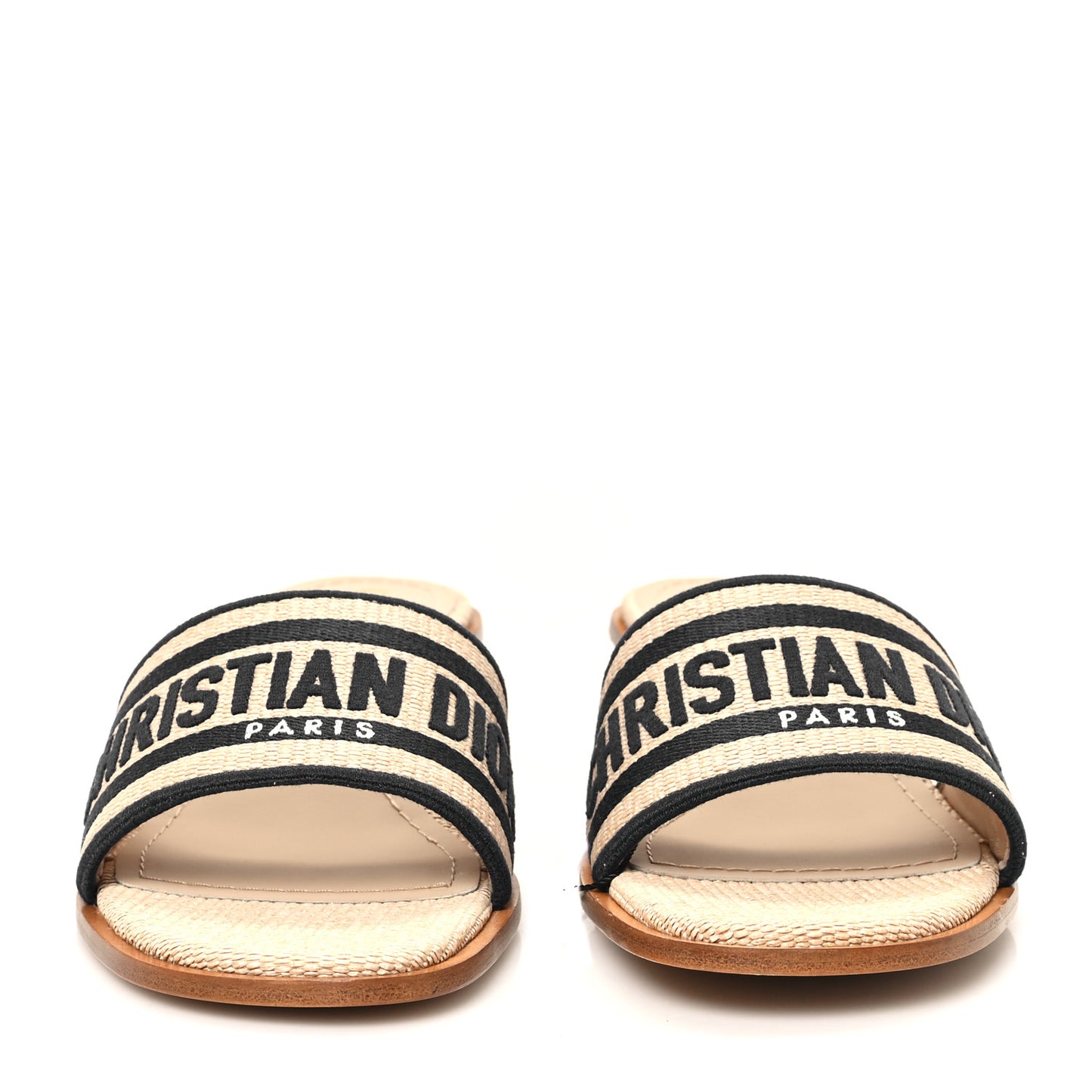 Cotton Embroidered Dway 35mm Slide Sandals 37.5 Dark Knight