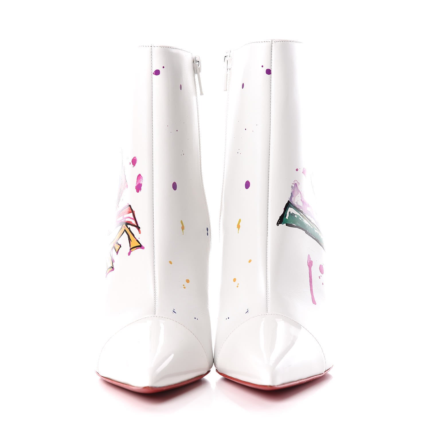 Christian Louboutin Calfskin In Love 100 Booties 38 White 2 of 10