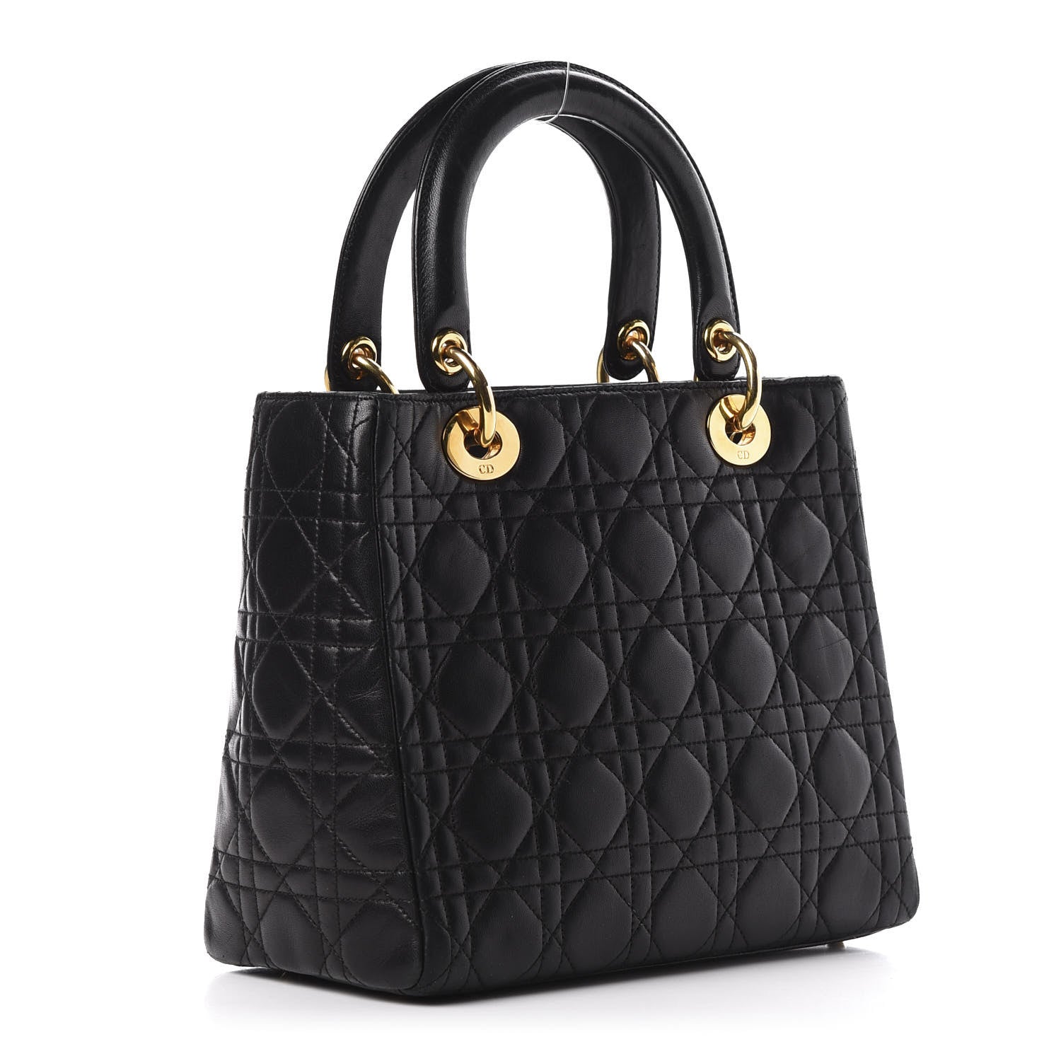 Christian Dior Lambskin Cannage Medium Lady Dior Black 3 of 10