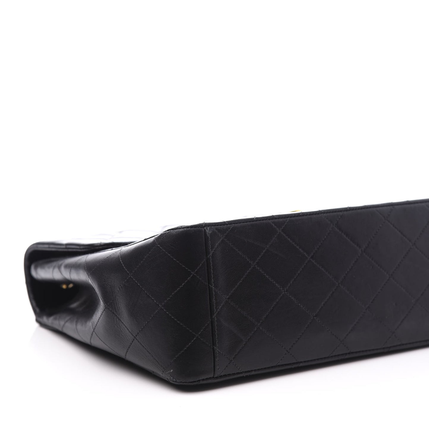 Lambskin Quilted XL Jumbo Single Flap Black