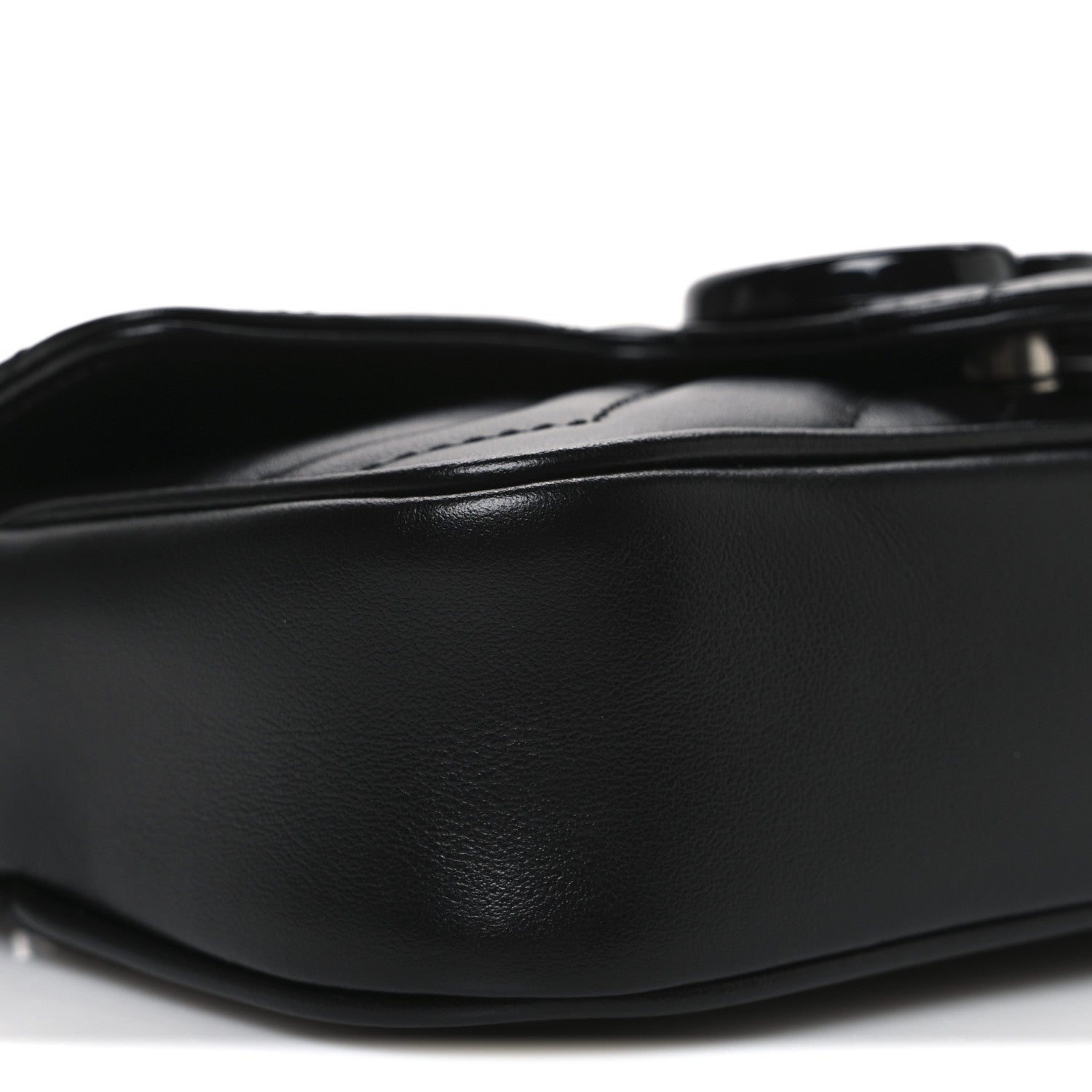 Gucci Calfskin Matelasse Monochrome GG Marmont Chain Belt Bag Black 9 of 10