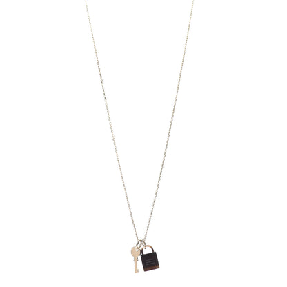 Hermes Permabrass Buffalo Horn Amulette Padlock PM Pendant Necklace 1 of 5