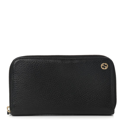 Gucci Dollar Calfskin GG Zip Around Wallet Black 1 of 8