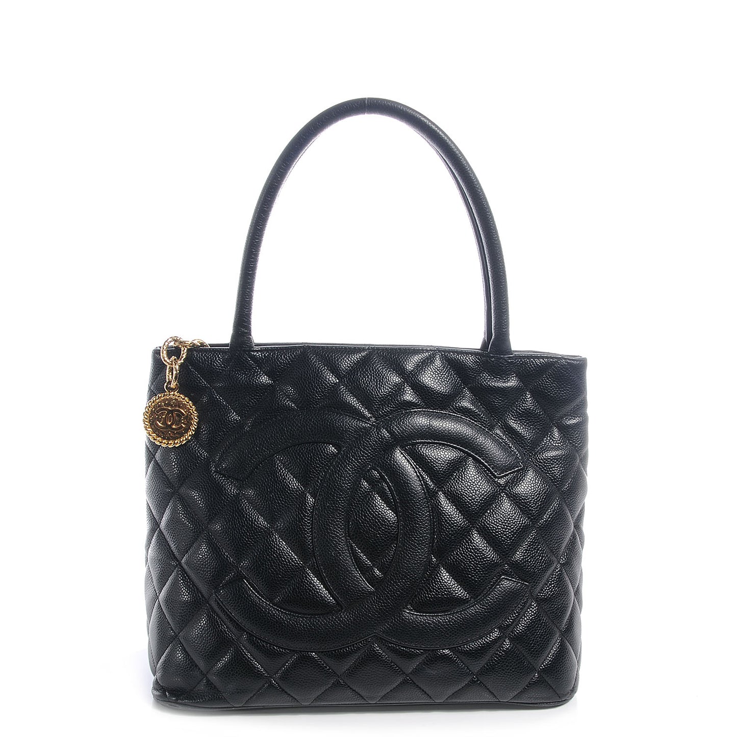 Caviar Medallion Tote Black