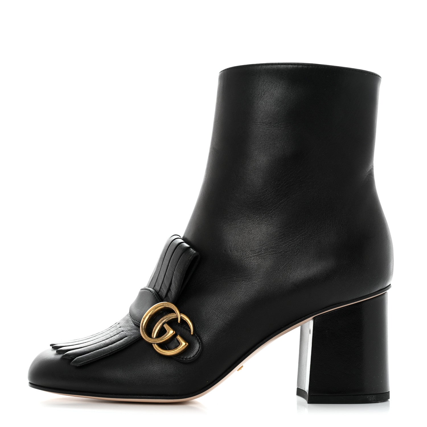 Gucci Malaga Kid GG Marmont Fringe 75mm Ankle Boots 41 Black 1 of 8