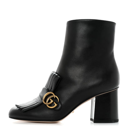 Gucci Malaga Kid GG Marmont Fringe 75mm Ankle Boots 41 Black 1 of 8