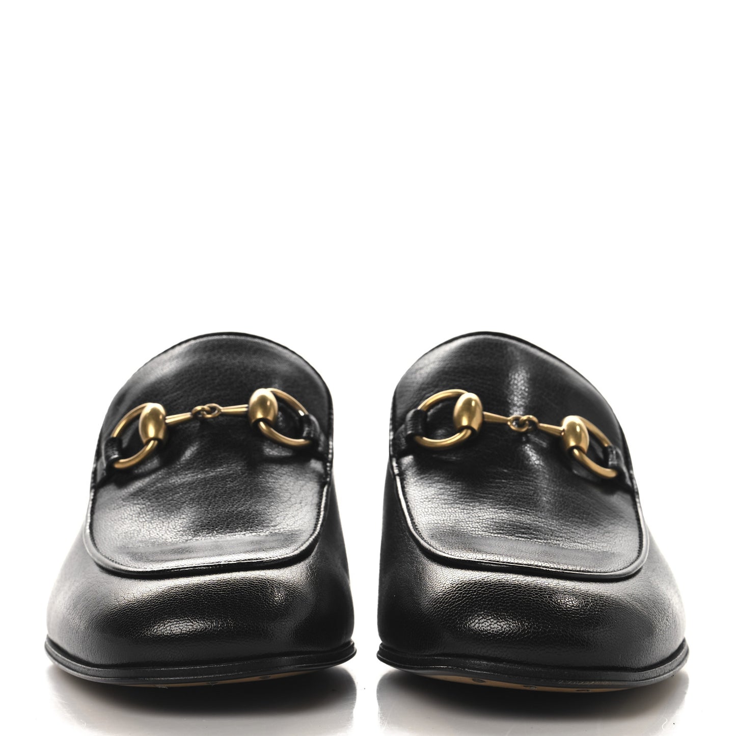 Goatskin Womens Horsebit Mid-Heel Loafers 37 Black