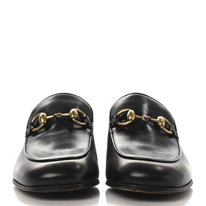 Gucci Goatskin Womens Horsebit Mid-Heel Loafers 37 Black 3 of 10