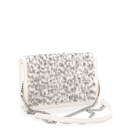 Saint Laurent Calfskin Bead Embellished Kate Monogram Tassel Chain Wallet White 3 of 7