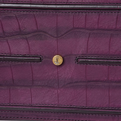 Saint Laurent Crocodile Embossed Nubuck Calfskin Medium Muse Two Purple 9 of 11