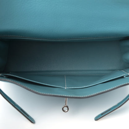 Hermes Taurillon Clemence Kelly Retourne 32 Blue Jean 5 of 14