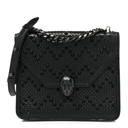 Bulgari X NICHOLAS KIRKWOOD Calfskin Studded Serpenti Forever Crossbody Black 1 of 23