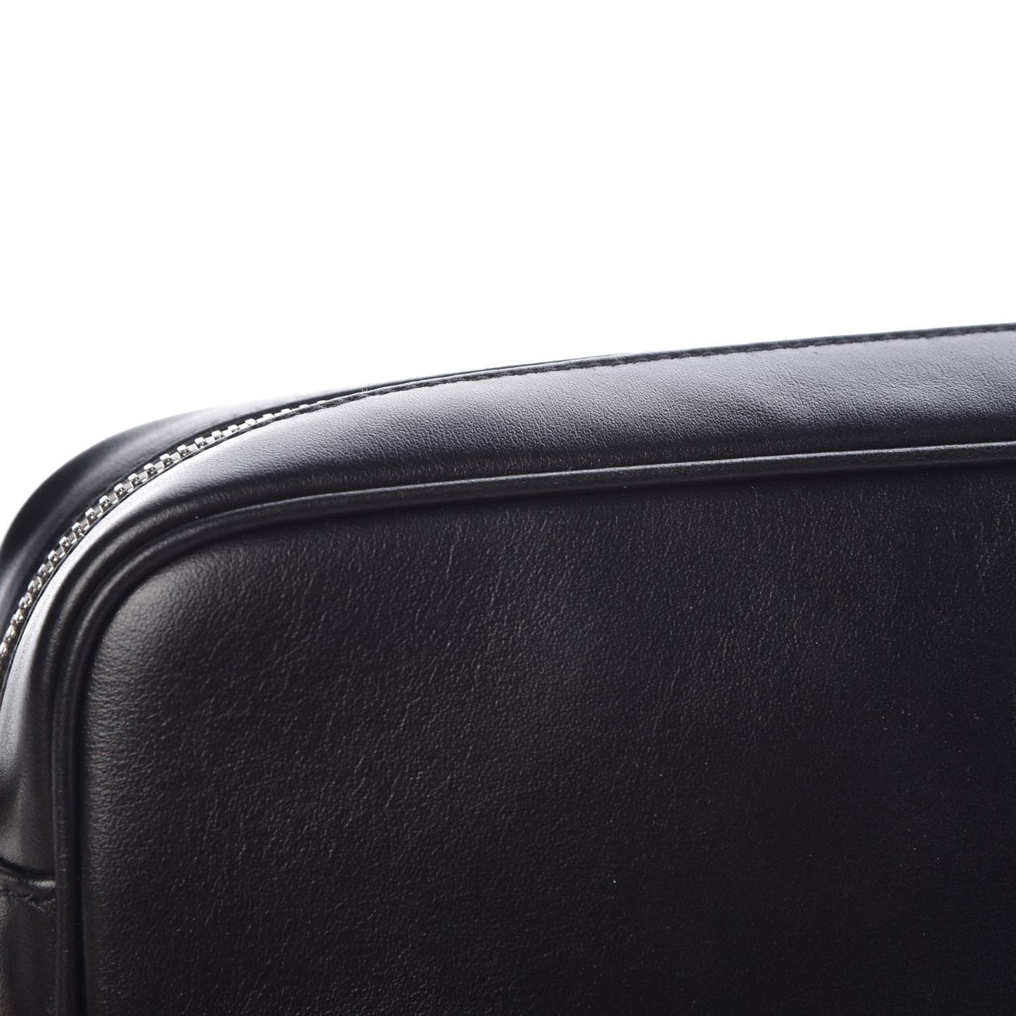 City Calfskin Racing Logo Camera Bag Black Fuxia