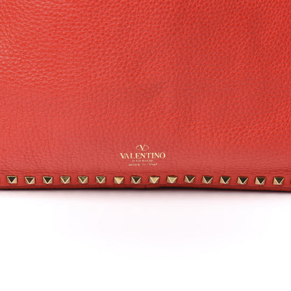 Valentino Garavani Calfskin Medium Rockstud Reversible Tote Brown Red 13 of 13