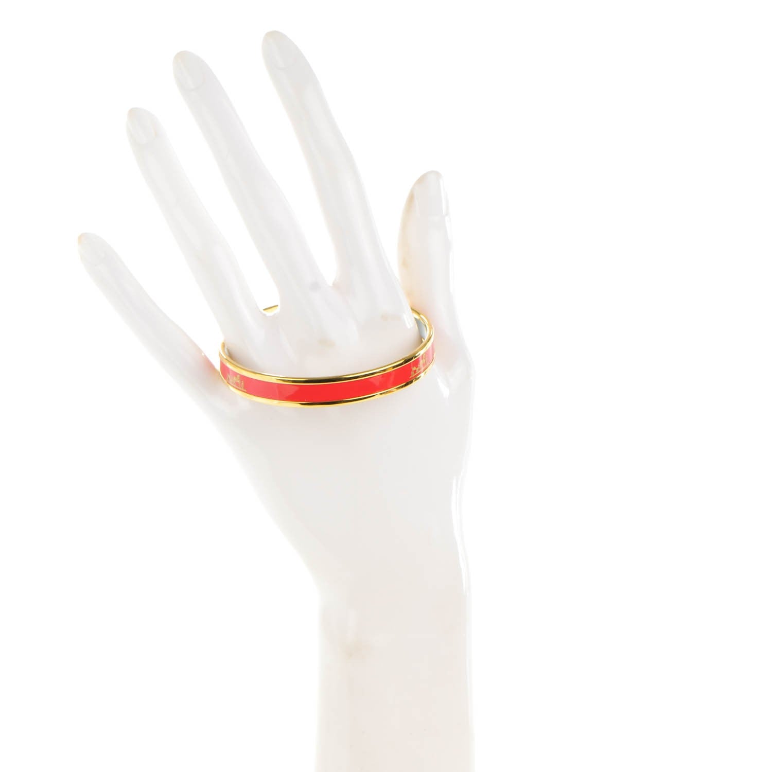 Hermes Enamel Printed Caleche Medium Bracelet Red 2 of 5