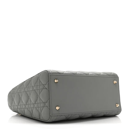 Christian Dior Lambskin Cannage Medium Lady Dior Grey 4 of 10