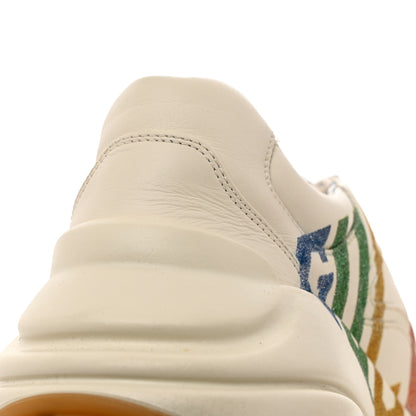 Gucci Calfskin Glitter Game Logo Womens Rhyton Sneakers 37 Mystic White 10 of 12