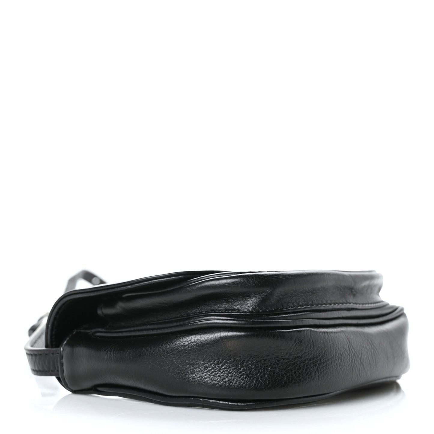 Calfskin Soft B Round Crossbody Bag XS Black