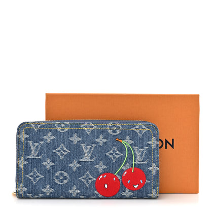 Louis Vuitton LV X TM Monogram Denim Cerises Zippy Wallet Blue 9 of 9