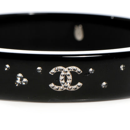 Chanel Resin Crystal CC Bangle Black 3 of 5