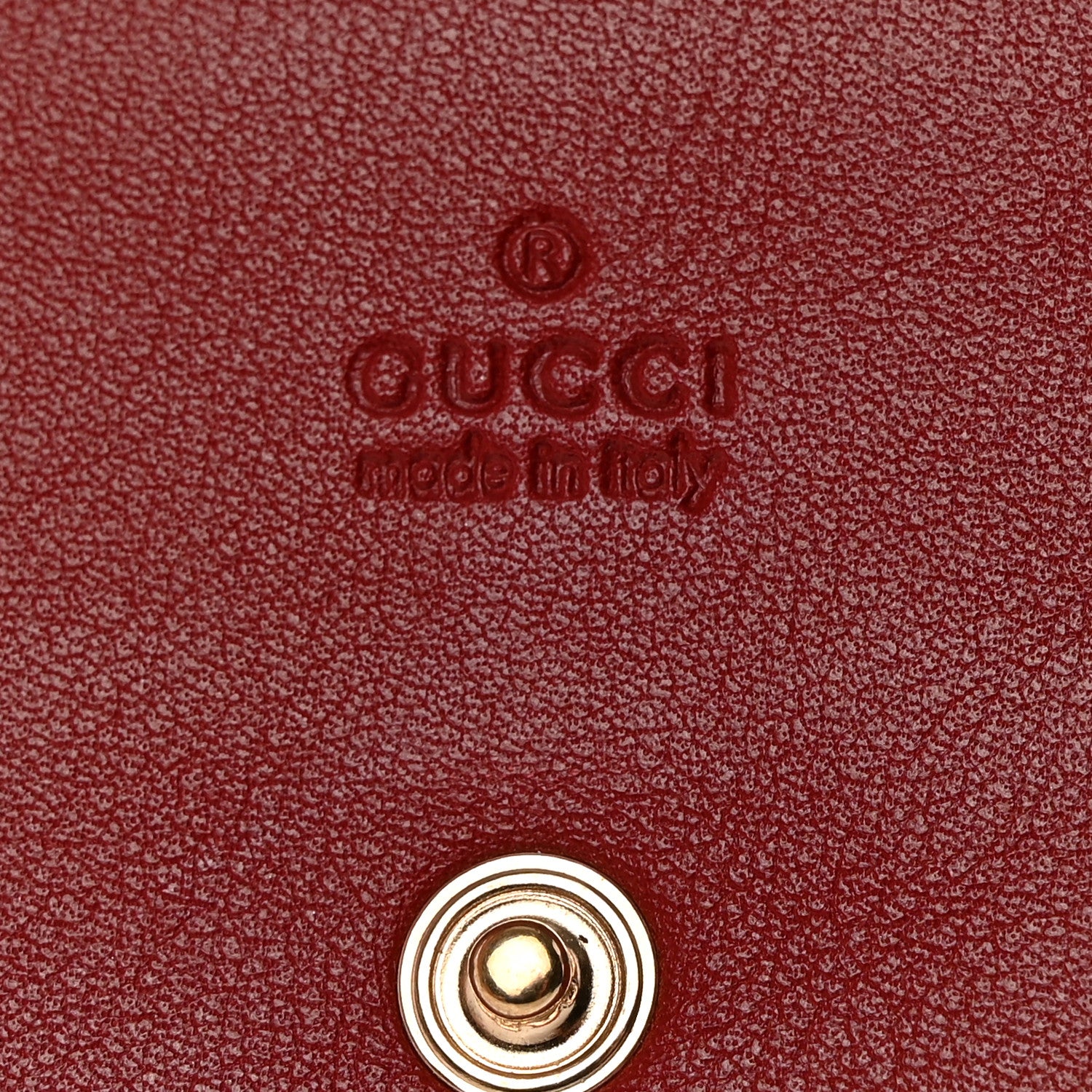 Gucci Guccissima Card Case Wallet Red 6 of 8