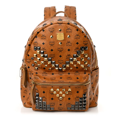 MCM Visetos Studded Large Stark M Backpack Cognac 1 of 12