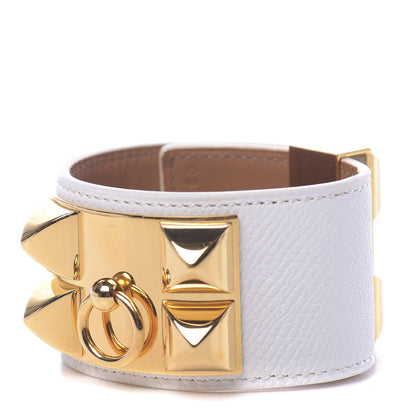 Hermes Epsom Collier de Chien CDC Bracelet S White 1 of 5
