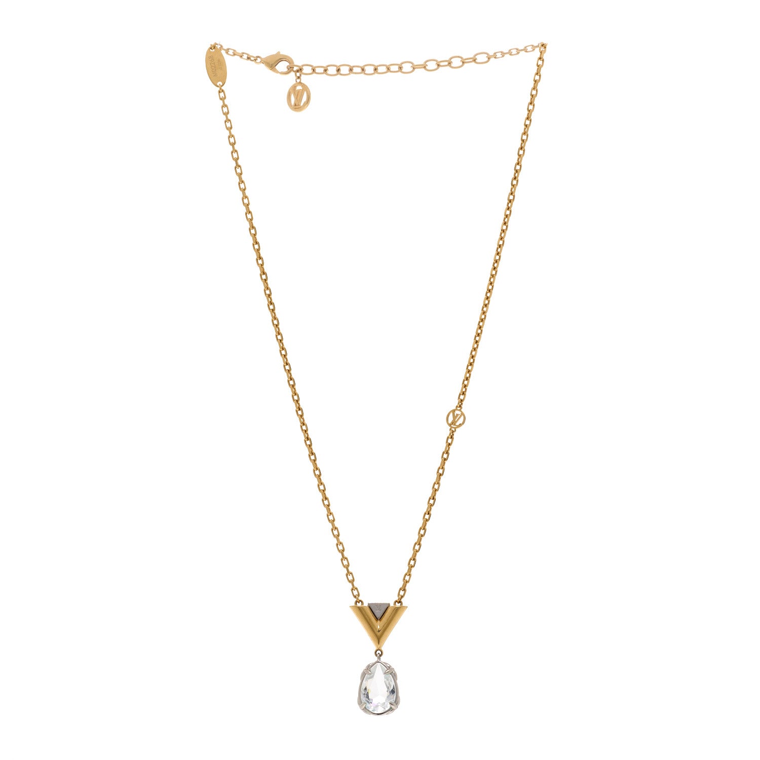 Louis Vuitton V For Vuitton Necklace Gold Silver 3 of 6