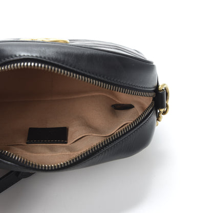 Gucci Calfskin Matelasse Mini GG Marmont Chain Shoulder Bag Black 4 of 9