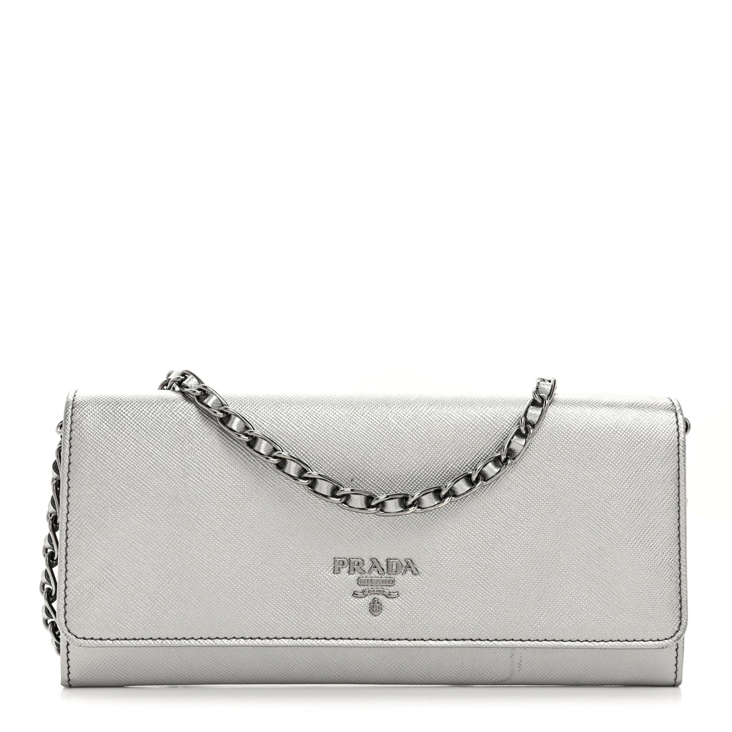 Saffiano Metal Oro Chain Wallet Cromo