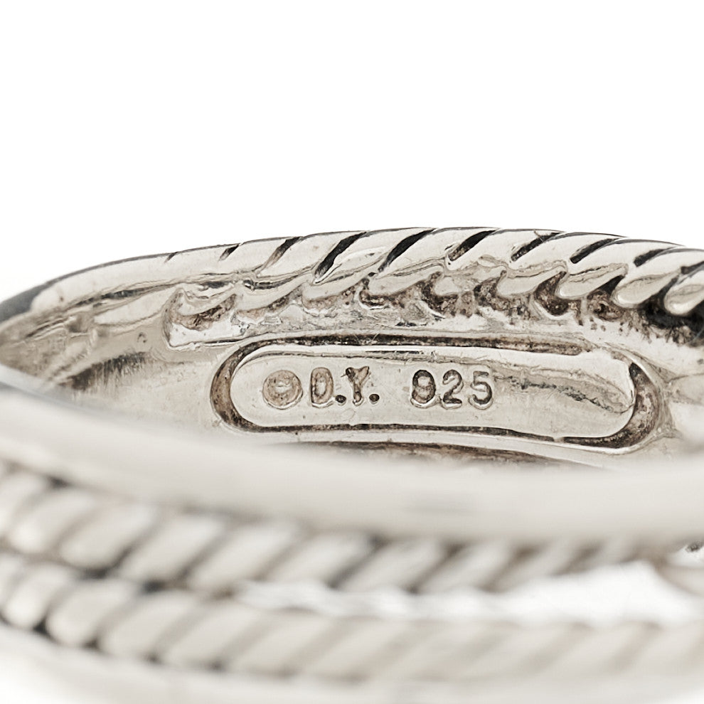 Sterling Silver Diamond X Crossover Ring 50 5.5