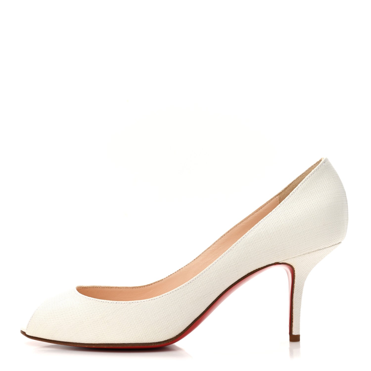 Christian Louboutin Canvas Peep Toe Pumps 40 White 1 of 10