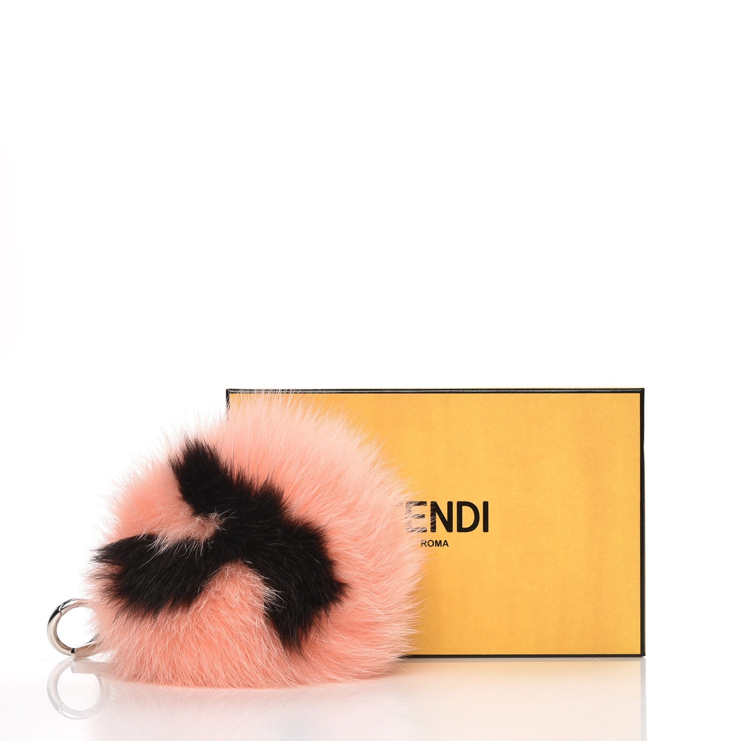 Fendi Fox Fur Y ABCharm Bag Charm Pink Black 5 of 5