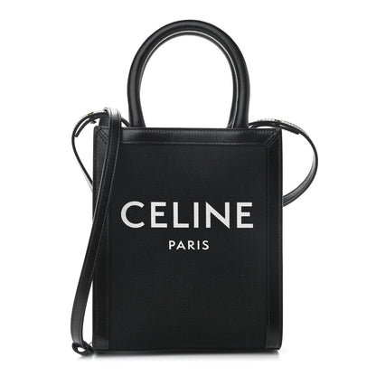 Celine Canvas Calfskin Mini Vertical Cabas Black 1 of 8