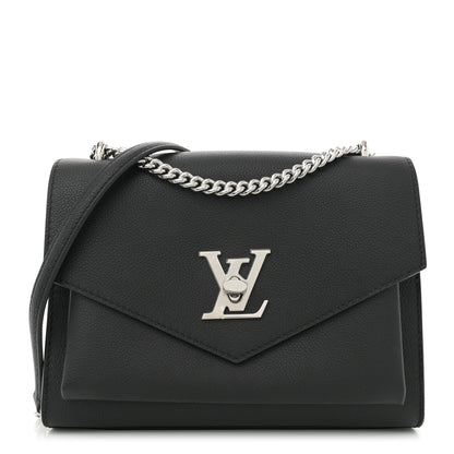Louis Vuitton Soft Calfskin Mylockme Chain Bag BB Black 1 of 9
