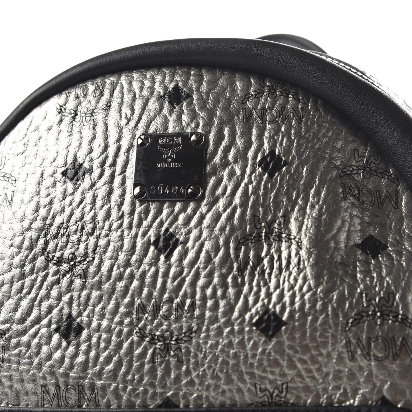 Metallic Visetos Side Stud Mini Stark Backpack Silver Black