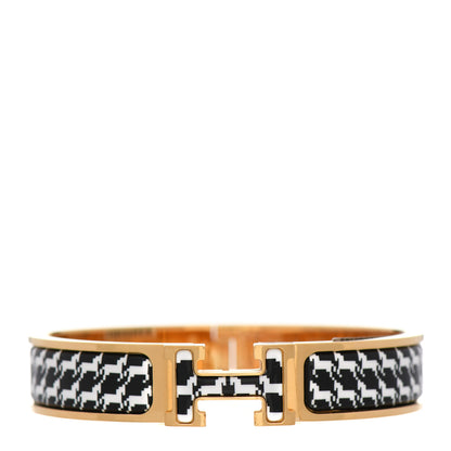 Hermes Enamel Cheval Pixel Clic Clac H Bracelet PM Black White 1 of 4