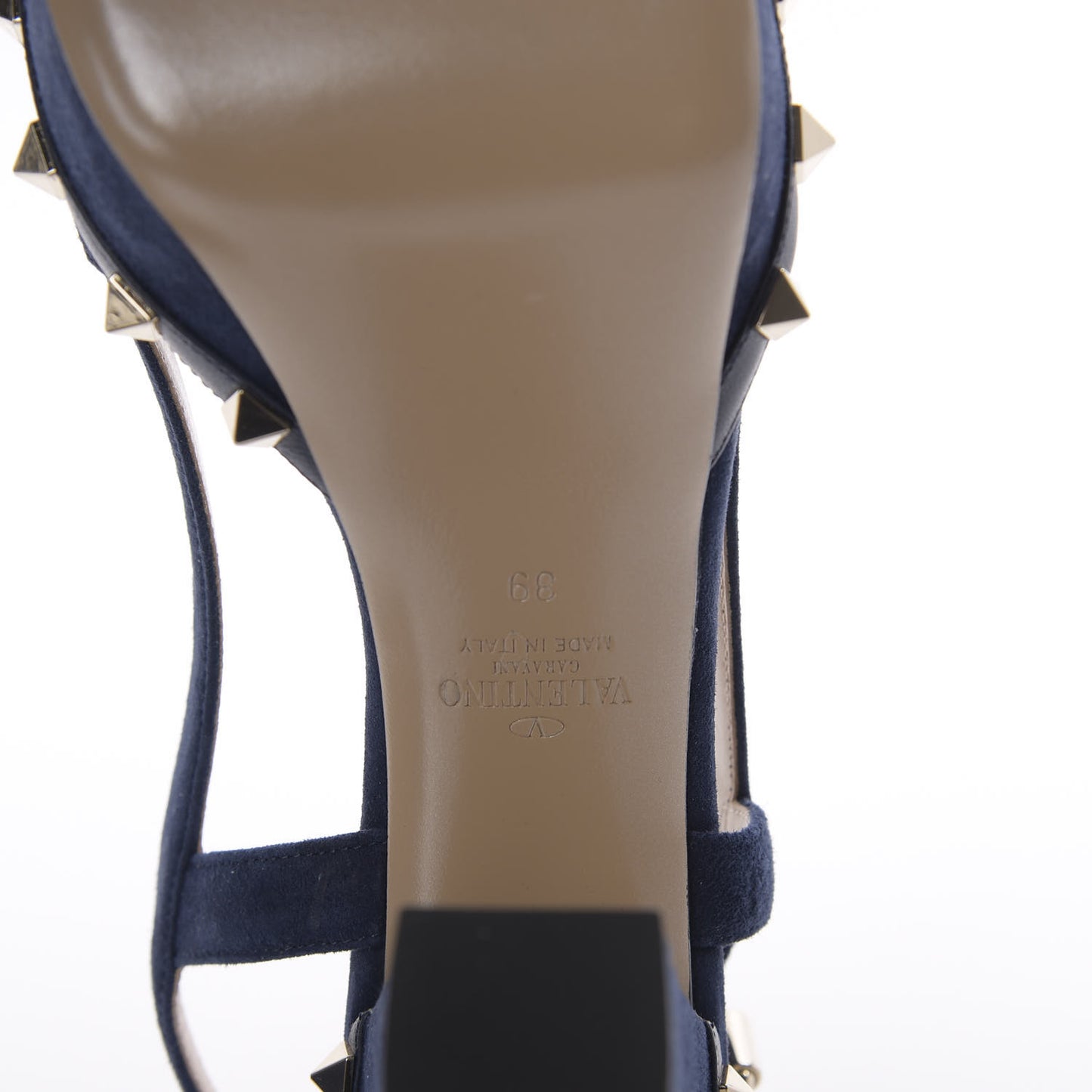 Suede Rockstud Slingback 75/105mm Platform Sandals 39 Marine