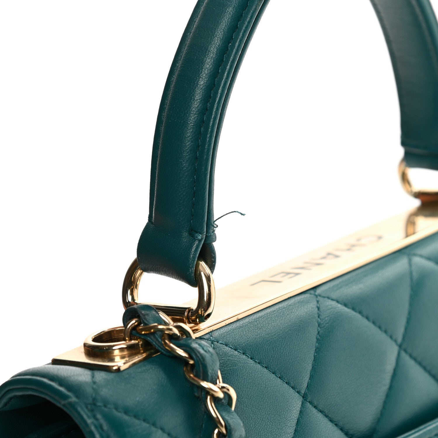 Chanel Lambskin Quilted Small Trendy CC Flap Dual Handle Bag Green 13 of 14
