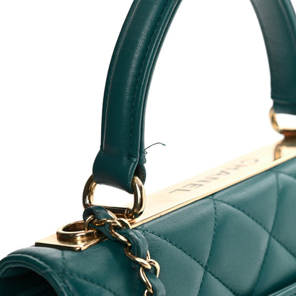 Chanel Lambskin Quilted Small Trendy CC Flap Dual Handle Bag Green 13 of 14