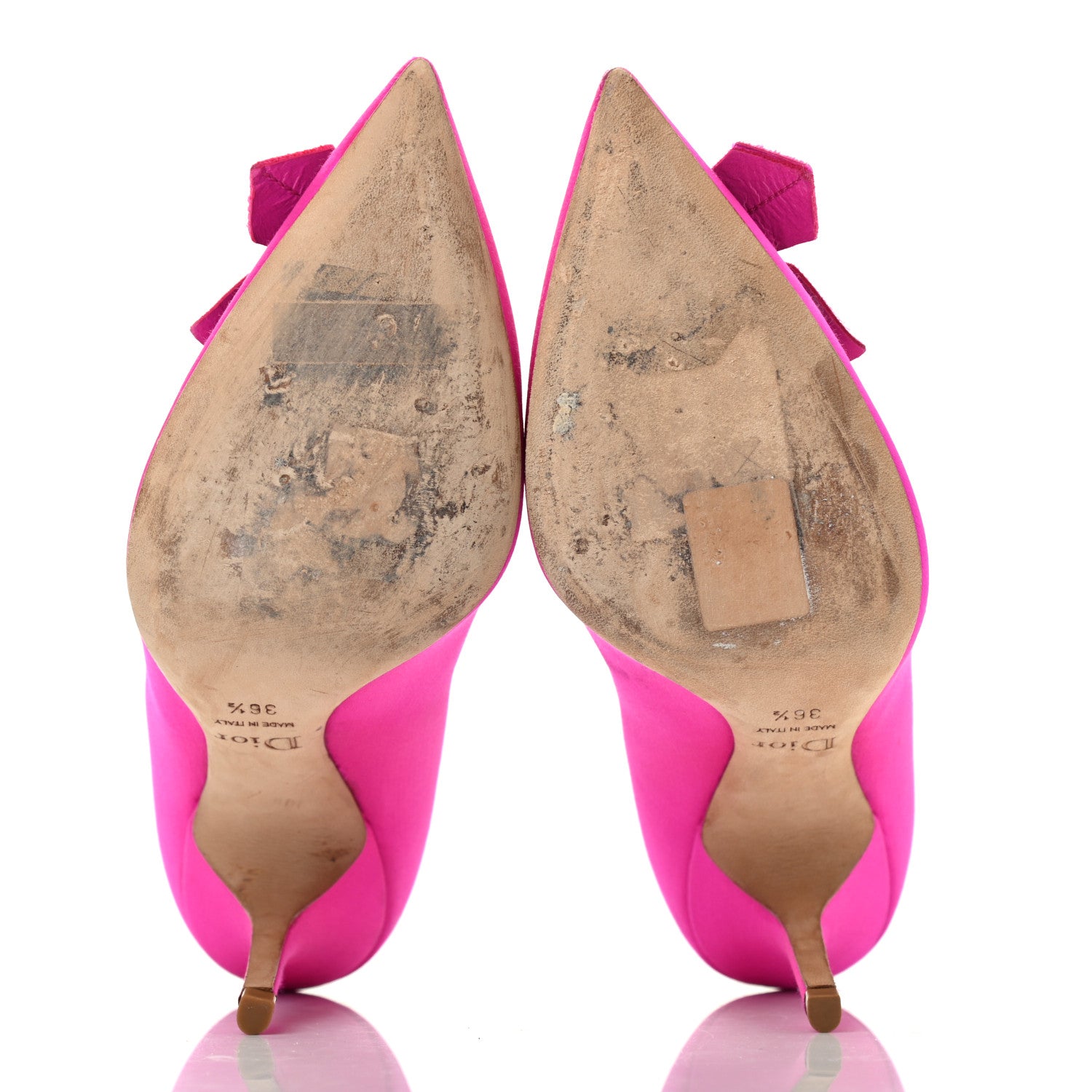 Christian Dior Satin Crystal Flower Pumps 36.5 Fuchsia 5 of 8