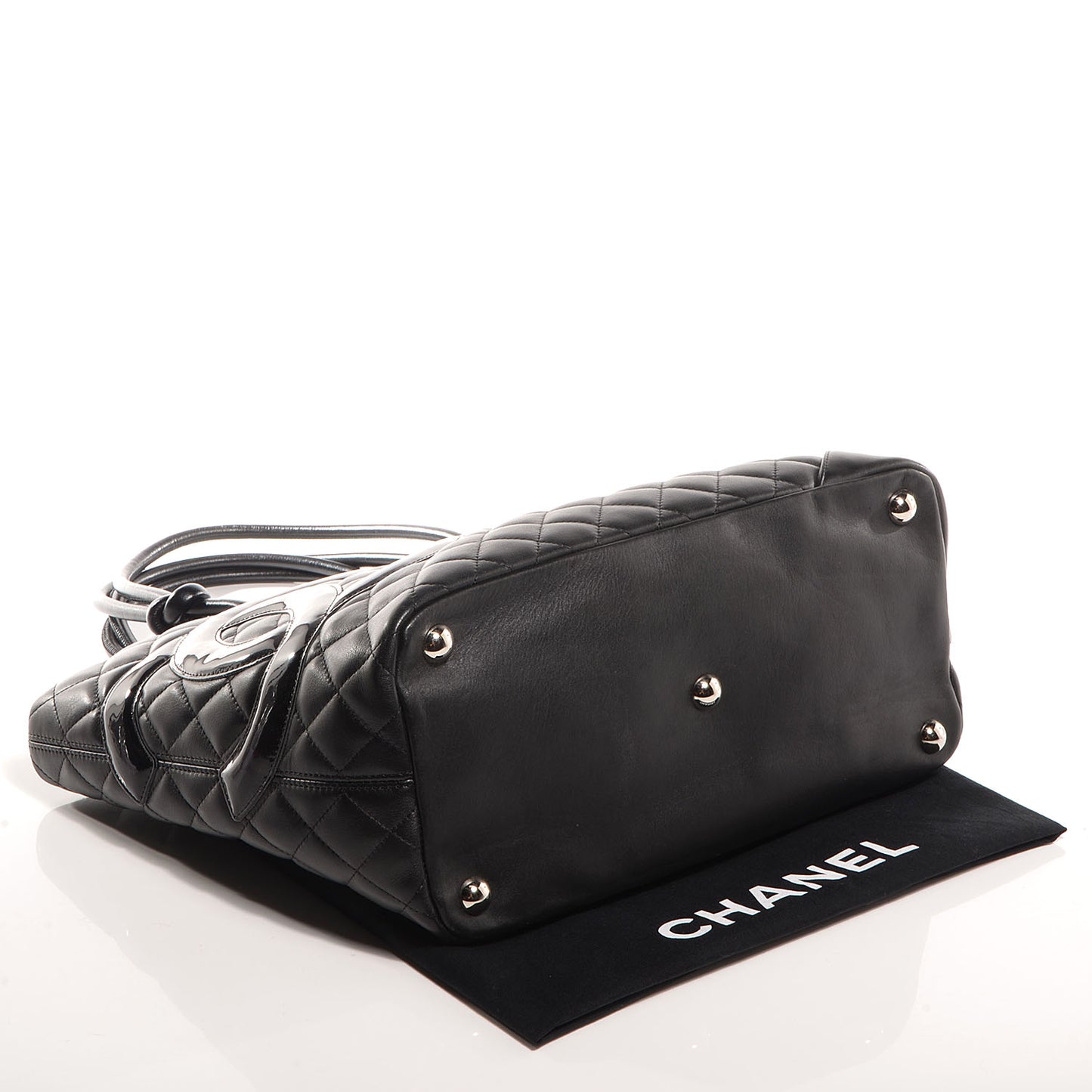 Calfskin Quilted Large Cambon Tote Black