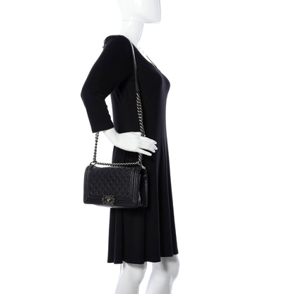 Chanel Lambskin Quilted Medium Boy Flap Black 2 of 9